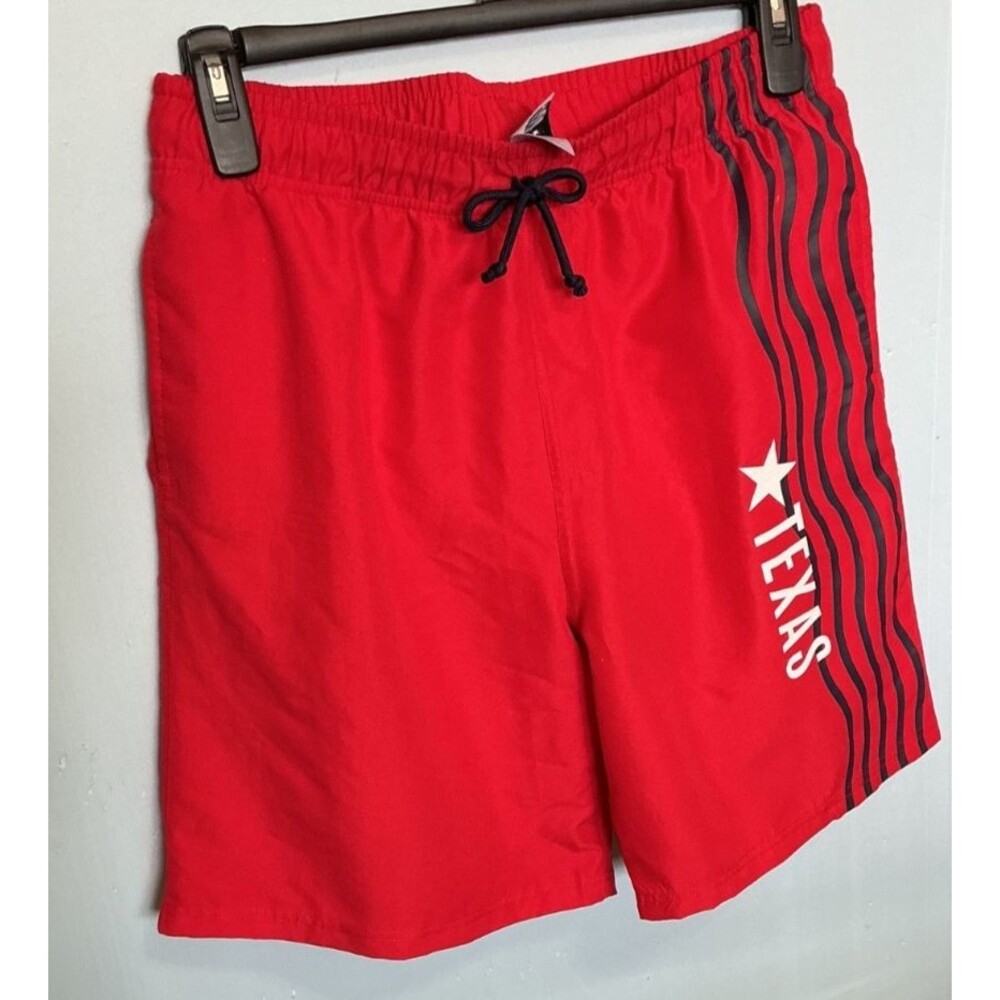 Creative Apparel Concepts Texas red boxer swimsuit for men size large w pockets